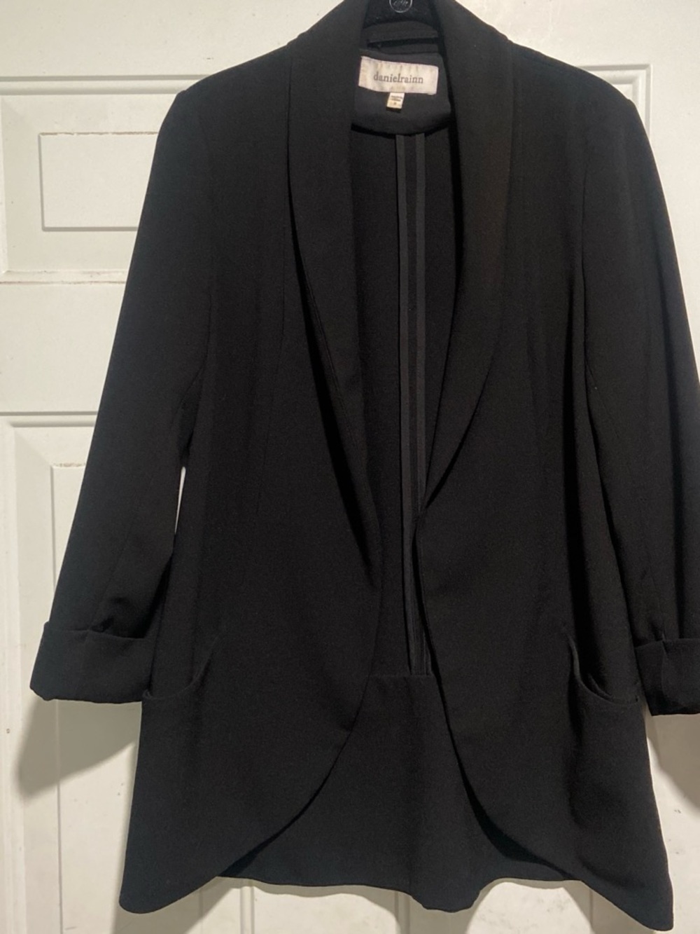 Daniel Rainn Black Open-Front Shawl Collar Blazer